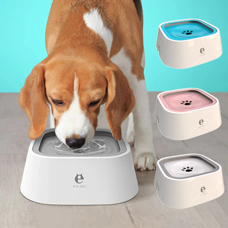 Dog Drinking Water Bowl Floating Non-Wetting Mouth Cat Bowl without Spill Drinking Water Dispenser Plastic Anti-Over Dog Bowl